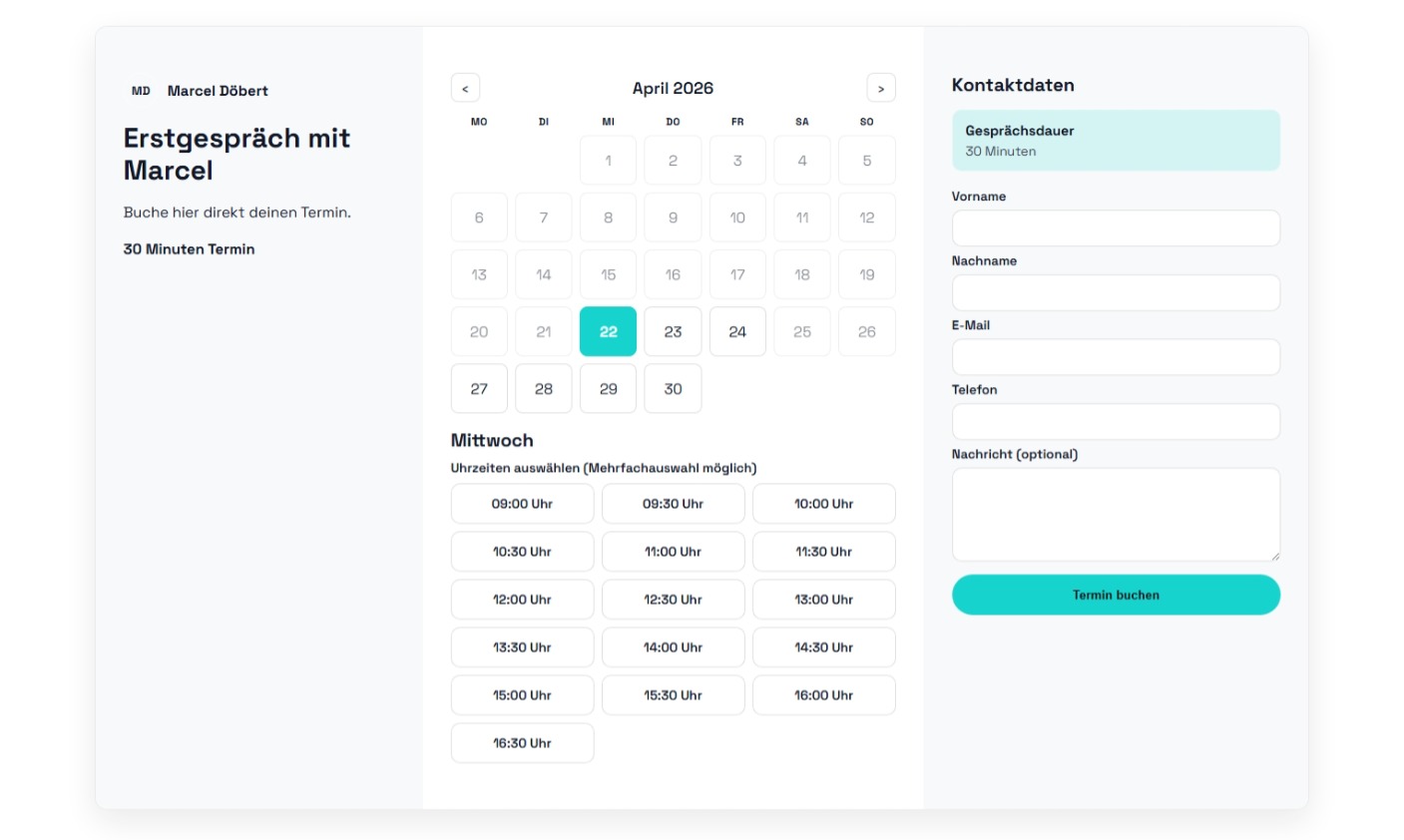 Coach SaaS Terminbuchungs Widget