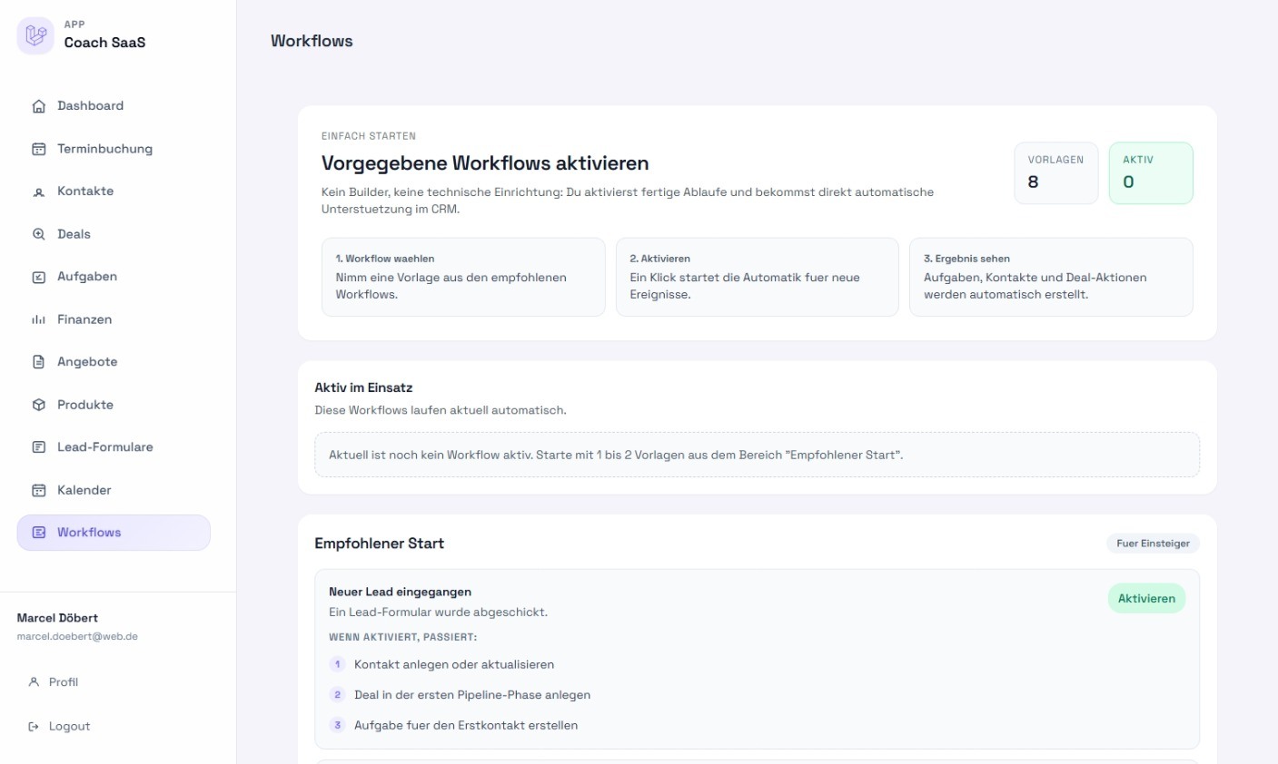 Coach SaaS Workflows